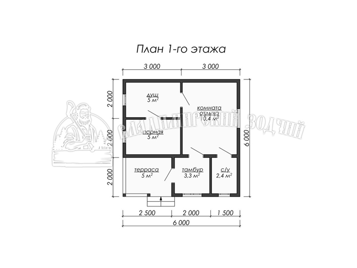 Проект Баня из бруса ББ015