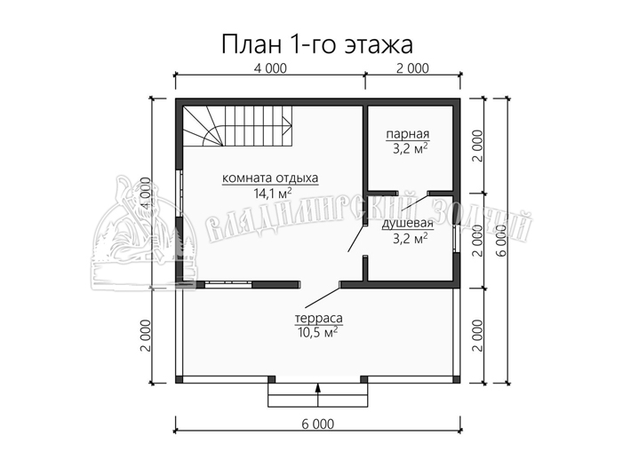 Проект Баня из бруса ББ055