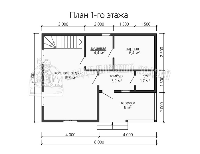 Проект Баня из бруса ББ058