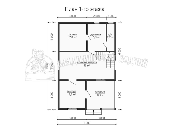 Проект Баня из бруса ББ062