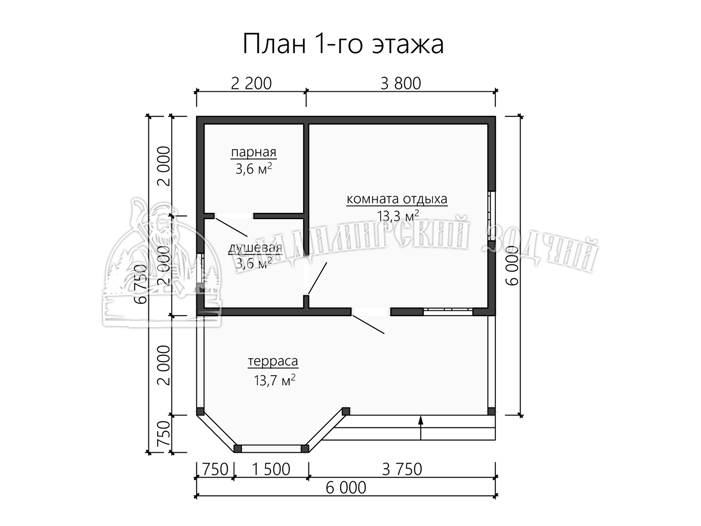 Проект Баня из бруса ББ070