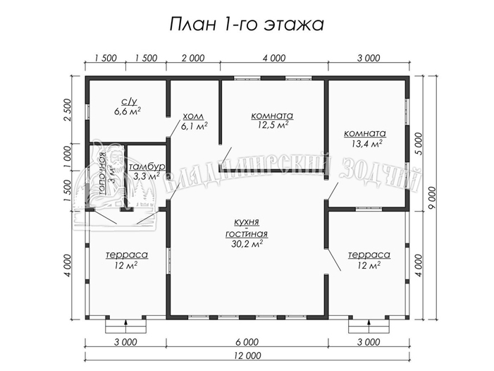 Проект Дом из бруса ДБ046