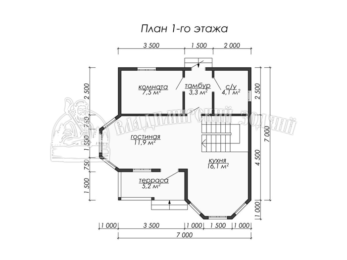 Проект Дом из бруса ДБ076