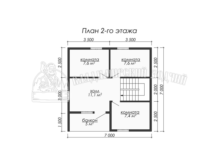 Проект Дом из бруса ДБ076 