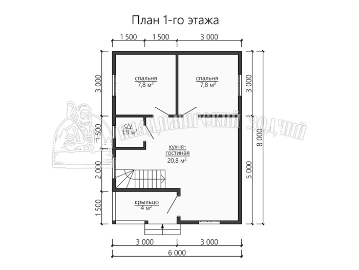 Проект Дом из бруса ДБ131