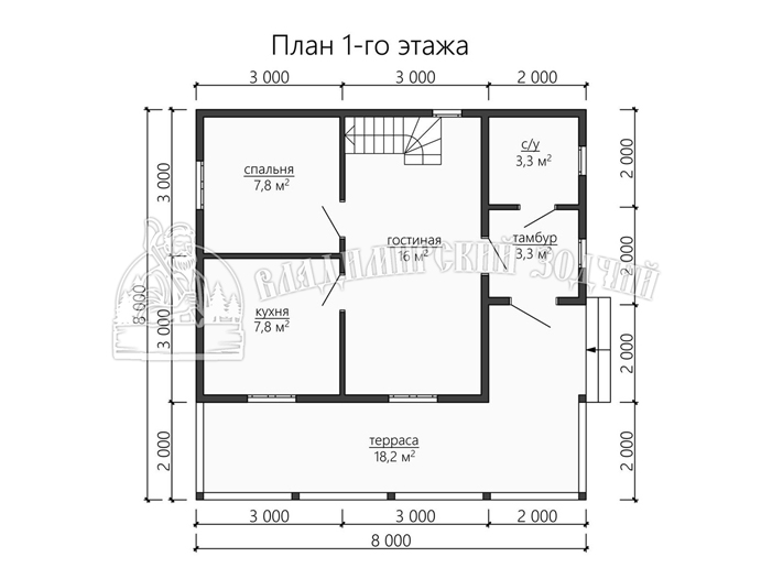 Проект Дом из бруса ДБ161
