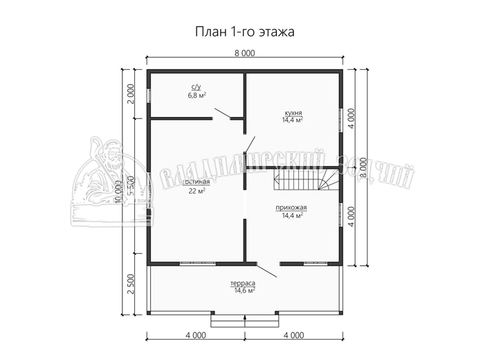 Проект Дом из бруса ДБ185