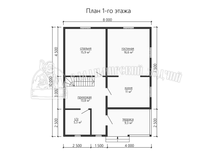 Проект Дом из бруса ДБ188