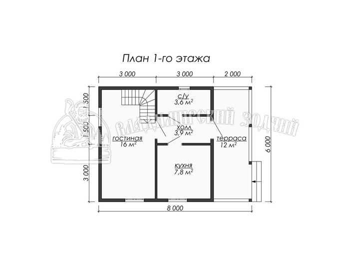 Проект Каркасный дом ДК069