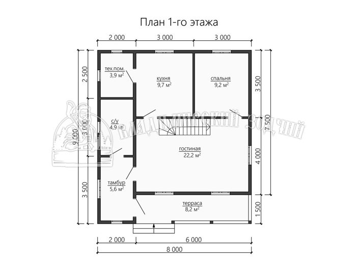 Проект Каркасный дом ДК171