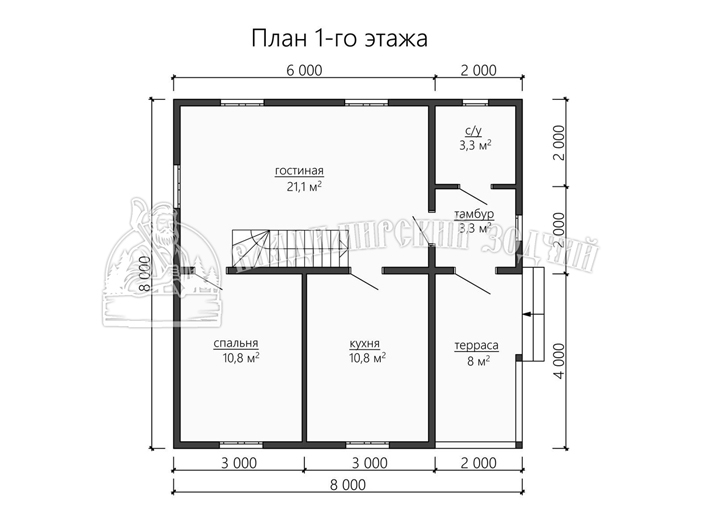 Проект Каркасный дом ДК174